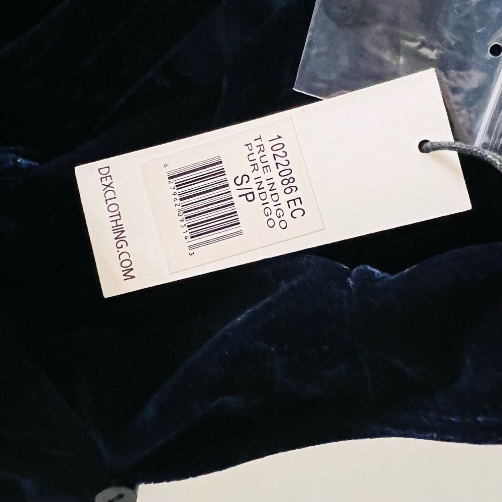 Dex Velvet Short Sleeve Wrap Dress Size S Small NWT Navy - Picture 5 of 9
